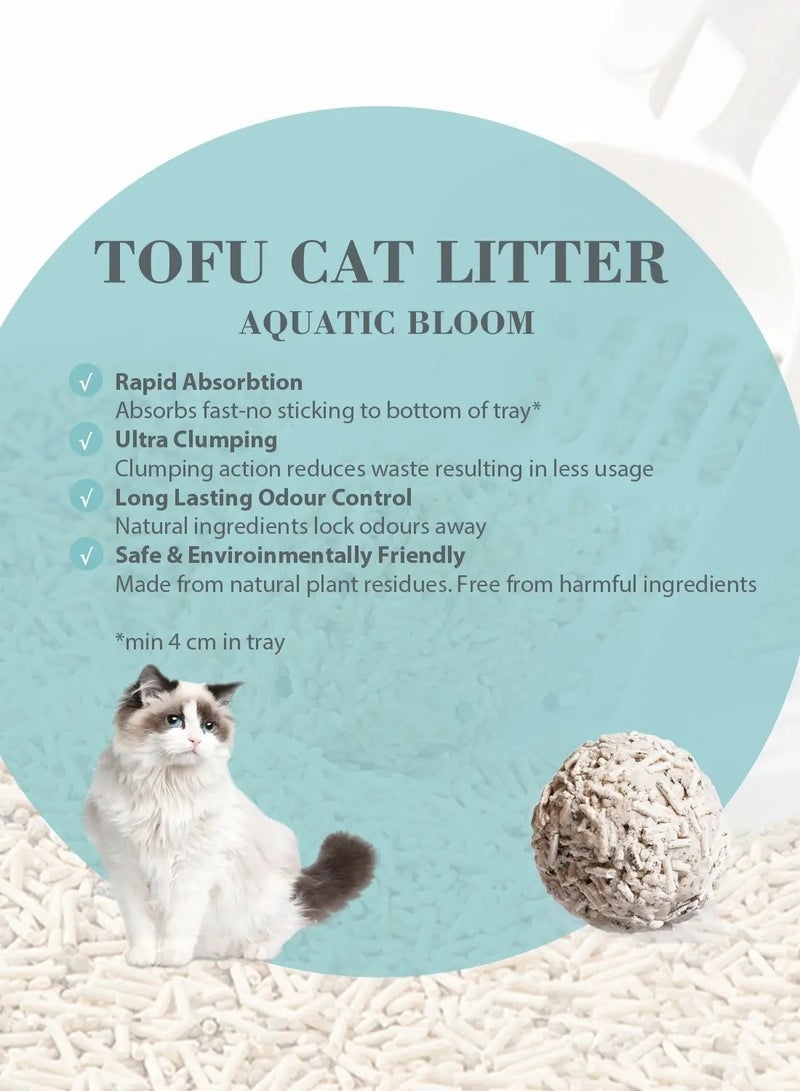 بايولاين عرض - رمل قطط بيولاين توفو 7 لتر - برائحة الأزهار المائية + مغرفة رمل قطط موديرنا - Image 2